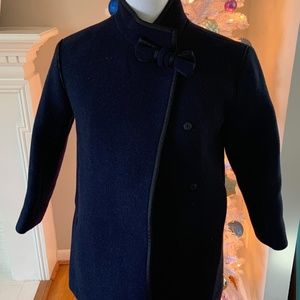 Girls Crewcuts Navy Wool Dress Coat Size 8